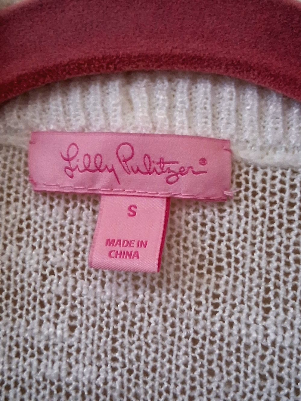 Lilly Pulitzer Amalie Resort  White Open-Front Lightweight Cardigan NWOT Small - Picture 6 of 8